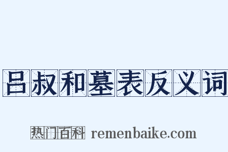 吕叔和墓表反义词是什么意思的图片